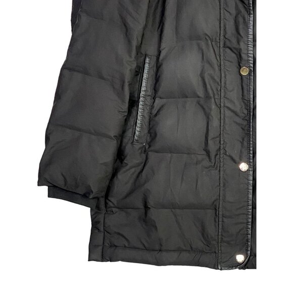 Zara Long Puffer Parka Hooded Jacket Long Sleeves Pockets Button Zip XS Black - Picture 3 of 14